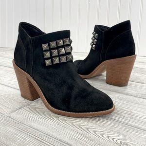 Loeffler Randall Black Suede Studded Ankle Boots - sz 8